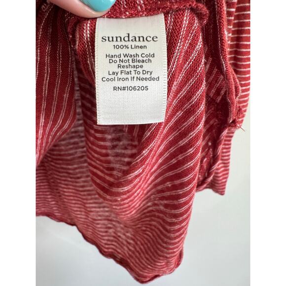 Sundance Linen Long Sleeve Mariner Journey Size Medium Nantucket‎ Red Striped - Picture 7 of 7